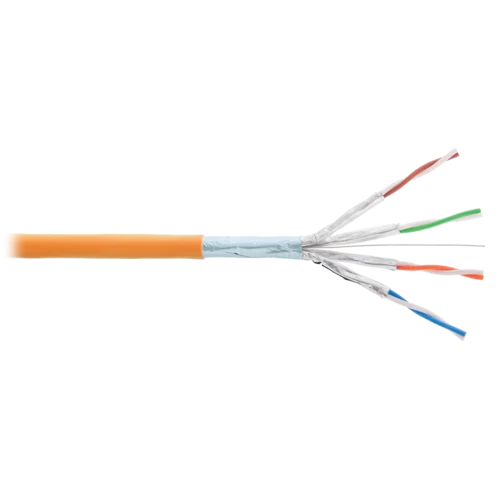 Кабель NIKOLAN F/FTP 4 пары, Кат.6 (Класс E), тест по ISO/IEC, 250МГц, одножильный, BC (чистая медь), 23AWG (0,57мм), внутренний, LSZH нг(А)-HFLTx